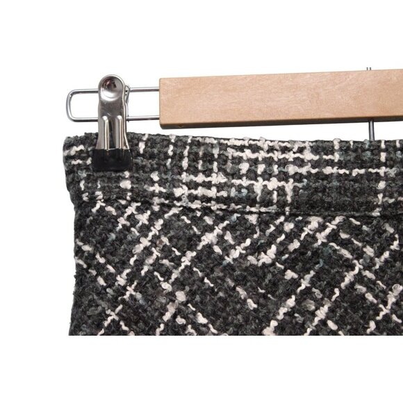 ModCloth Midi A-Line Skirt Size Small Tweed Flare Academia Fringe Preppy - Picture 5 of 12